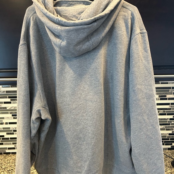 LL Bean Katahdin Iron Works Mens XL Gray Quarter Zip Hoodie Utility Heavy - Picture 4 of 5